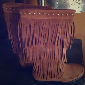 NWB Rampage Brown Tassel Boots All Sizes Available